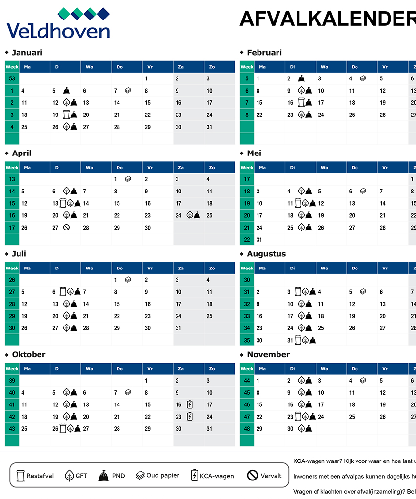 De digitale afvalkalender voor 2023 staat nu online.